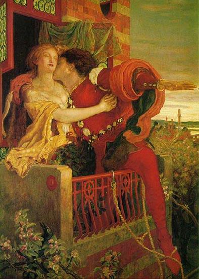 Ford Madox Brown Romeo and Juliet in the famous balcony scene France oil painting art
